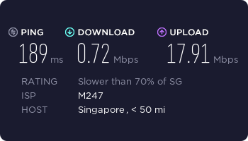 vpncity新加坡服务器ss速度测试